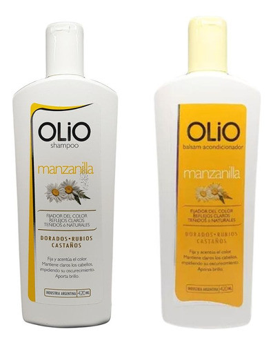Shampoo + Acondicionador Manzanilla Dorados Rubios Olio 0