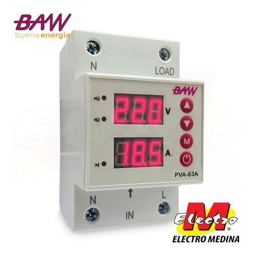 Protector De Tensión Monofasico 220v 63a Baw Electro Medina 0