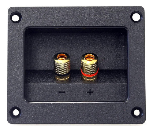 Borneras Para Bafle Rectangular 2 Polos Conector Dorado 0