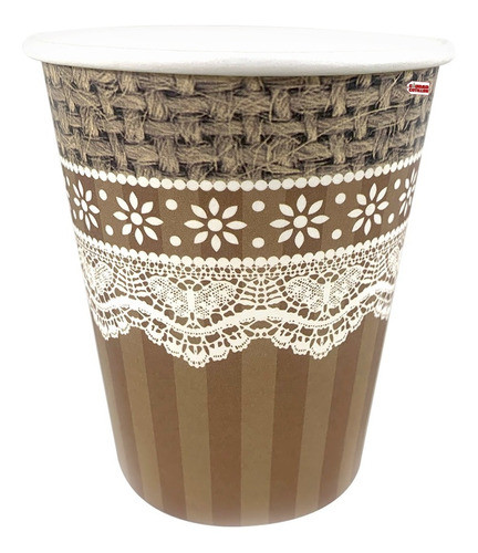 Vasos Descartables Polipapel Encaje X 6 - Ciudad Cotillón 0