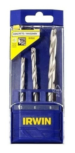 Juego Set 3 Mechas  Brocas Concreto Irwin 891500 + Estuche 0