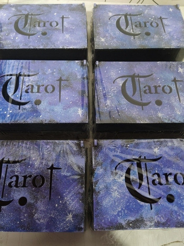 Caja Cofre Porta Tarot, Rectangular ,pintada Y Tapa Calada! 0