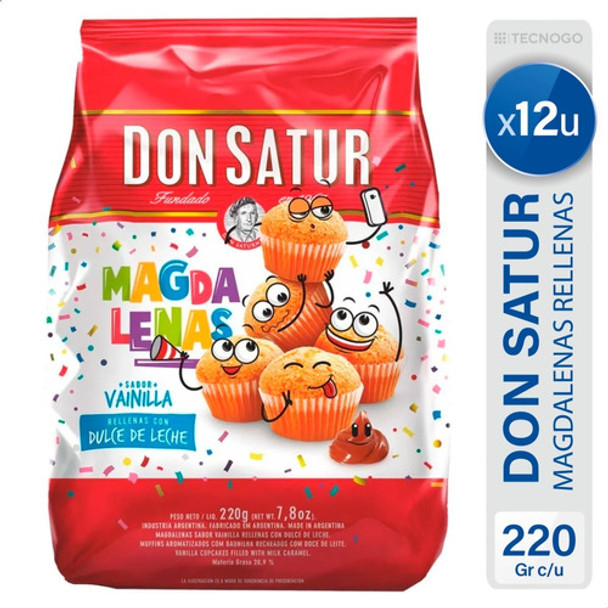 Magdalenas Don Satur Vainilla Con Dulce De Leche Pack X12 U 0