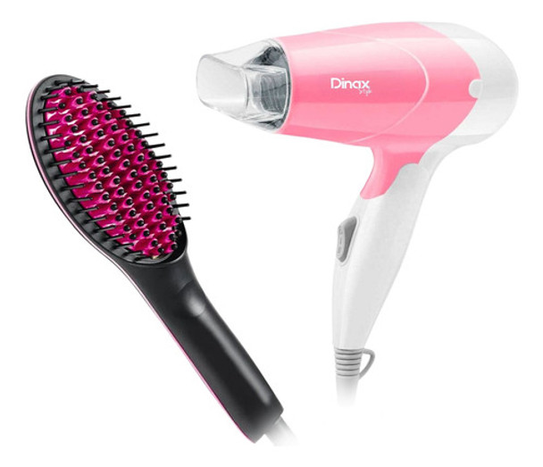 Combo Secador De Pelo Y Cepillo Eléctrico Alisador Cabello 0 Combo Secador De Pelo Y Cepillo Eléctrico Alisador Cabello 0