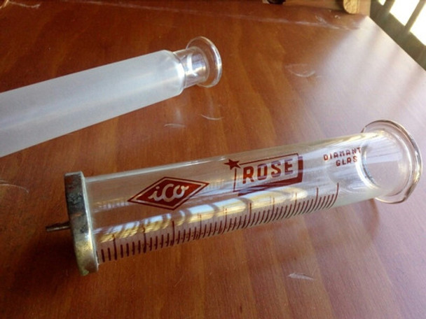 Antigua Jeringa Vidrio 100 Ml Uso Adorno Coleccion 0