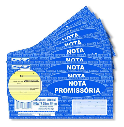 Nota Promissória Amarela Kit 10 Blocos Grande São Domingos 0