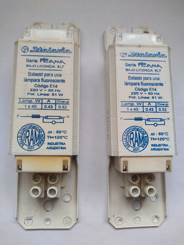 2 Balastros De Tubo Fluorescente 0