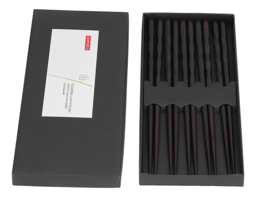 5 Pares De Pauzinhos De Madeira De Ferro E Madeira 0