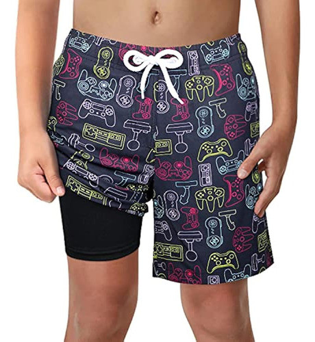 Lucowee Boys Swim Trunks With Boxer Brief Liner Compression 0