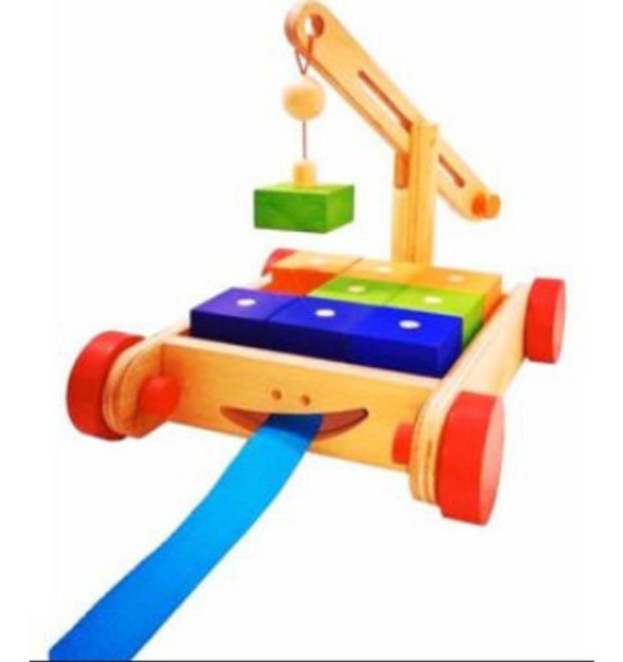 Carro Arrastre Grúa Bloques Madera Didácticos Rodrigo 0