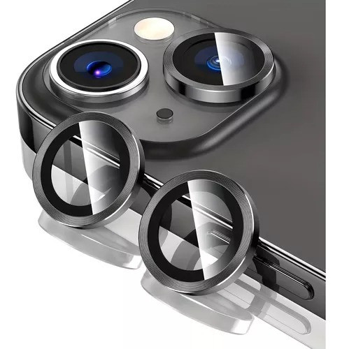 Protector Cámara Templado Para iPhone 15 Plus Color Negro 0