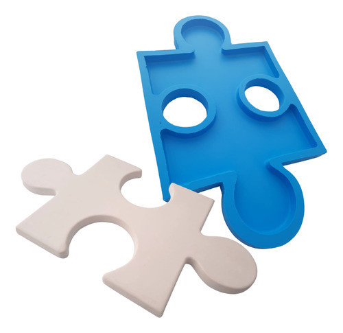 Forma Molde Silicone Placa Gesso 3d Quebra Cabeça 0