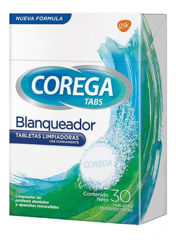 Pack 6u Corega Tabs Blanqueador Tabletas Limpiadoras 30u 0