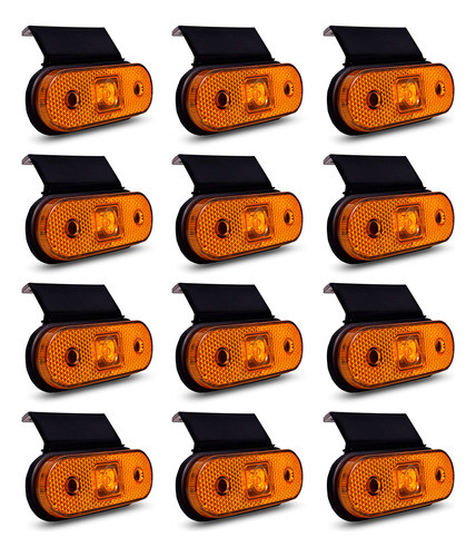 12 Lanternas Laterais Facchini Âmbar Led Bivolt Com Suporte 0