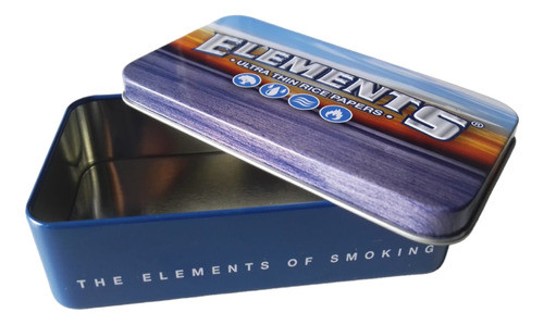 Elements Lata Rectangular Guardado Tin Case Blue 0