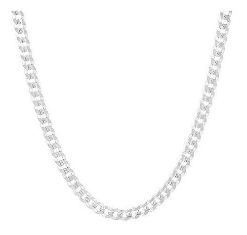 Collar De Cadena Cubana Macizo De Plata Fina 925 De 4 Mm Hec 0
