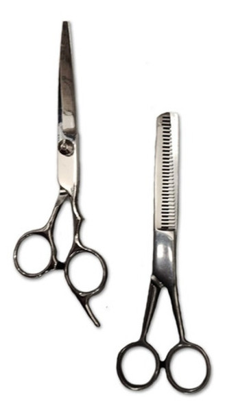 Kit 2 Tijera Peluqueria Profesional Corte Navaja Entresacar 0
