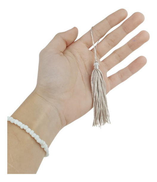 Pingente De Seda Tassel - Franja - Bege Areia - C/50 Nybc 0