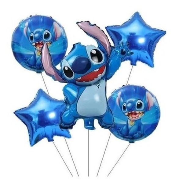Set 5 Globos Stictch  50cm 3d+4metalizados 45cm 0