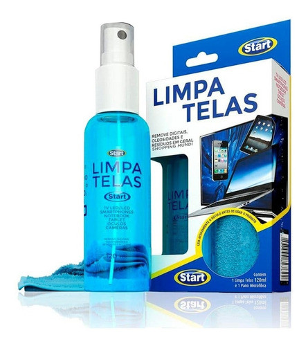 Kit Limpa Tela Start + Pano Microfibra Limpador Isopropílico 0