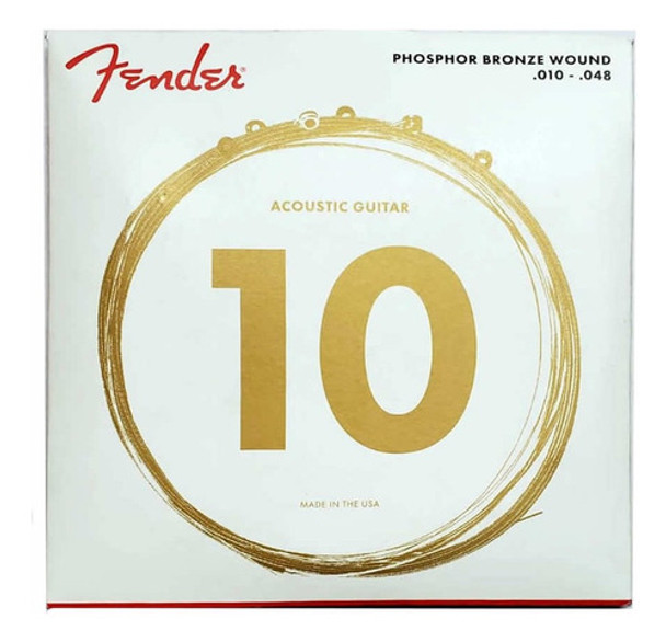 Cuerdas Para Guitarra Fender 60xl De Fósforo Bronce .010 0