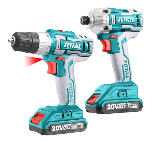 Kit Atornillador Impacto Total + Taladro Ator 20v  Bolso 2ba 0