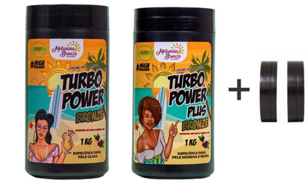 Melanina Bronze Parafina Turbo Power Plus+pele Clara+2 Fitas 0
