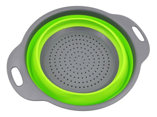 Colador Circular Silicona Plegable Escurridor Pasta Cocina 0