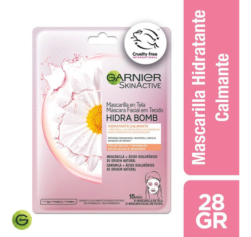 Mascarilla Hidratante Calmante En Tela Skinactive Garnier 0