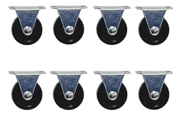 Rueda Fija Goma Negra 30mm Camera Muebles 15kg Para Cama X8 0