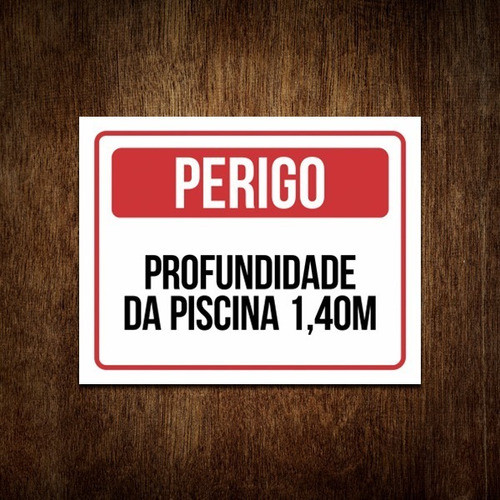 Placa Perigo Profundidade Da Piscina Pode Ser Personalizada 0