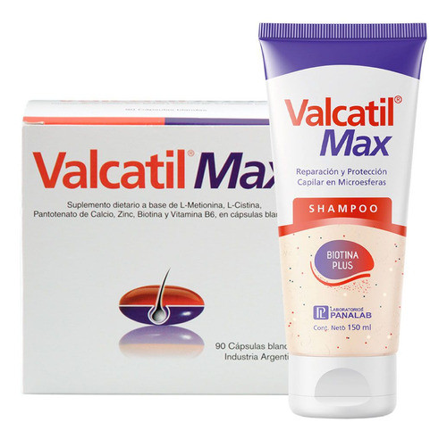 Combo Valcatil Max 90 Caps + Valcatil Max Shampoo 150ml 0