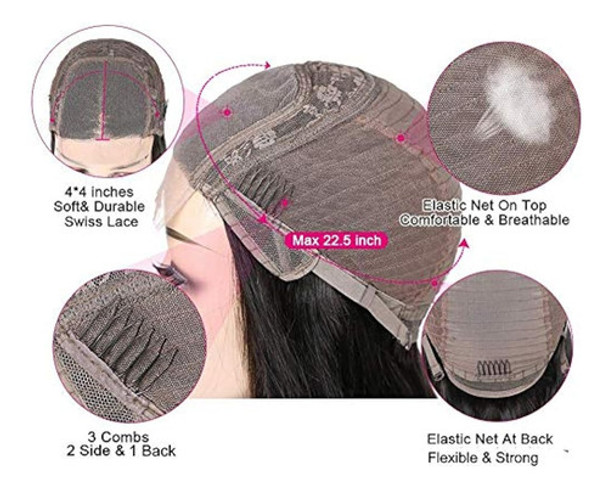 Pelucas Delanteras Del Cordón De La Onda Del Cuerpo Cabello 0