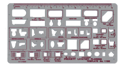 Plantilla De Planificación De Lavabo Pickett, Escala De 1/4 0