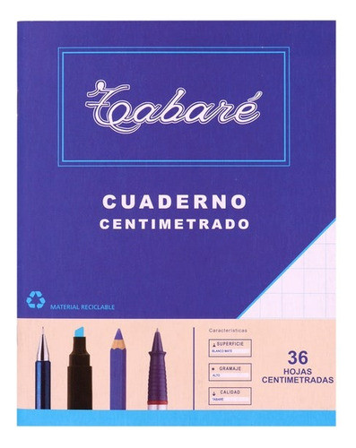 Cuaderno Tabare Centimetrado 36h. Serviciopapelero 0