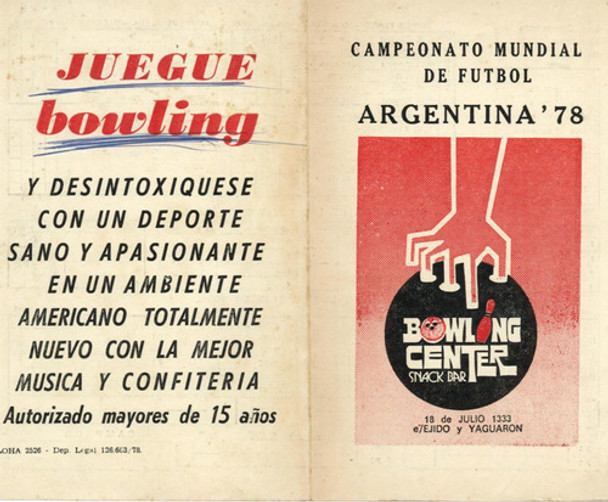 Mundial Futbol Argentina 1978 Fixture Bowling Uruguay Raro 0