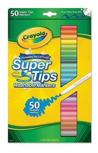 Crayola 50ct Marcadores Lavables Super Tips 50 Variedad De C 0
