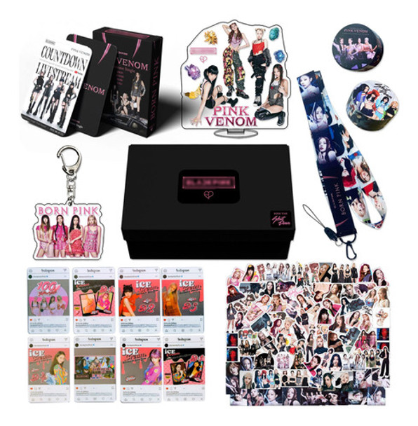 Black Pink Kpop Born Pink Photo Card Rope Chaveiro Caixa De 0