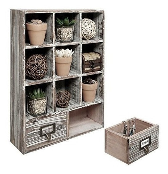 Mygift Rustica Caja De Sombra De Madera De Color Marron Os 0