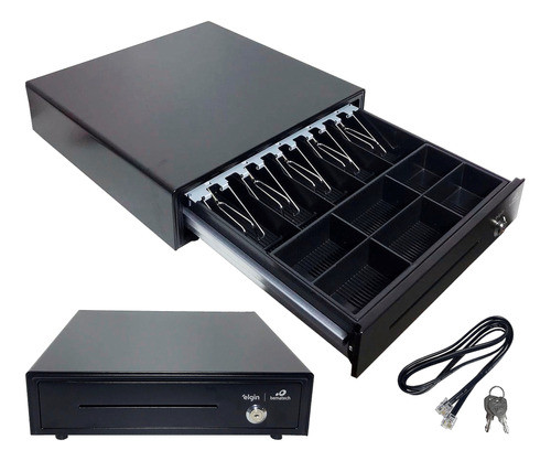 Gaveta Cash Dinheiro Gd 56 Automatico Manual Preta Elgin 0
