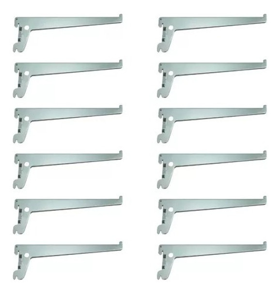 Suporte Para Trilho Prateleira Fico 25cm C/12 Pcs (zincado) 0