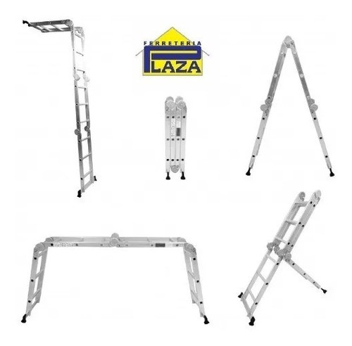 Escalera Ext. Andamio Aluminio 20 Esc 6 Mts Multifunción Fp 0