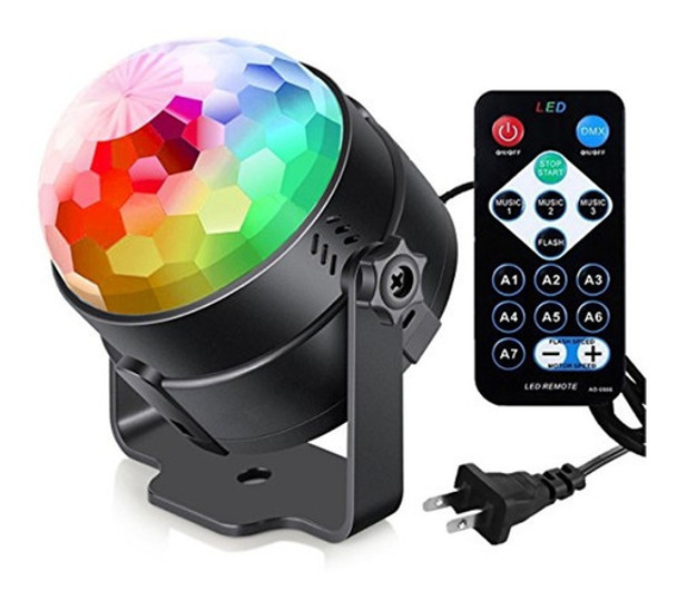 Bola De Luces Led Rgb Audioritmica Discoteca + Control Clic 0