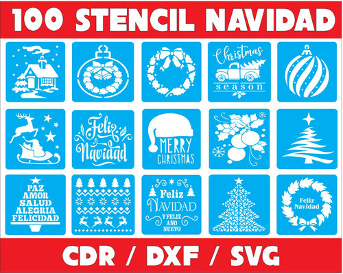 Pack De Vectores Corte Laser - 100 Stencils Navidad 0