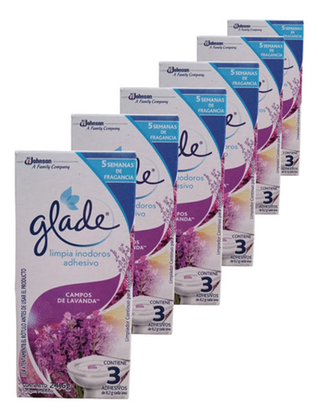 Glade Limpia Inodoros 3 Adhesivos X 6 Lavanda 0