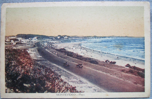 Postal Antigua Rambla De Montevideo Años 20 0