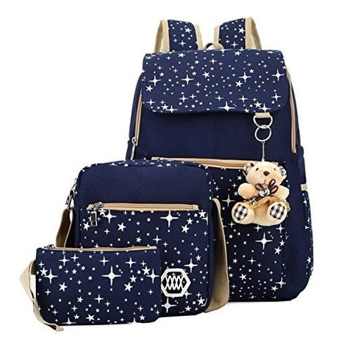 Juego De Mochila De Lona Para Niñas Abage Juego De Mochila P 0