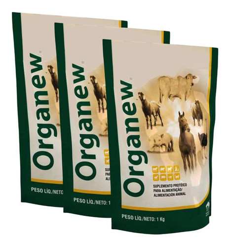 Kit 3un Organew 1kg Suplementos Vitamína Equinos - Vetnil 0