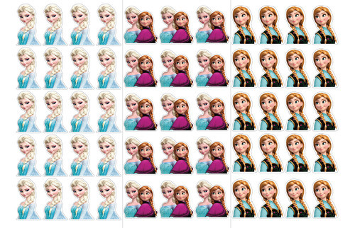 Frozen Elsa & Anna Stickers X3 Planchas | Vinilo Resistente 0