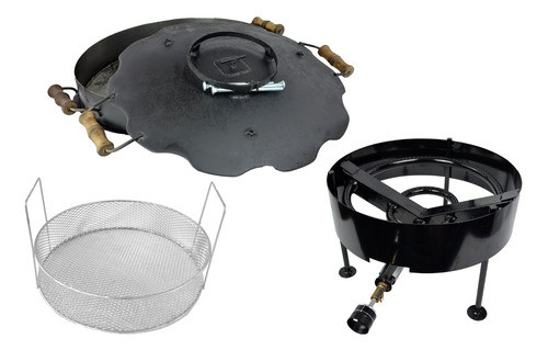 Disco Con Tapa Bifera 46 50 Cm + Mechero + Canasto Freidor 0